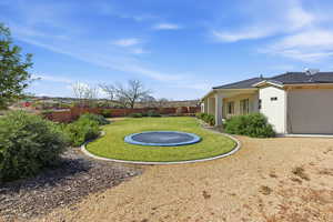 View of fenced backyard