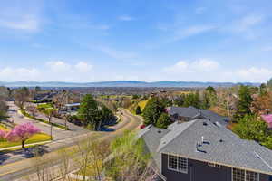 Bird's eye view of a mountain backdrop