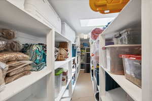 Storage room with a skylight