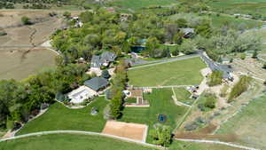 Aerial view of property's location with rural landscape