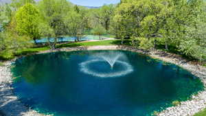 Drone / aerial view of a nearby body of water