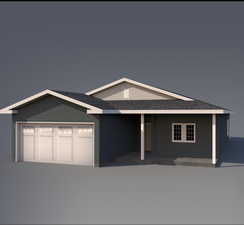 View of front of home featuring a shingled roof and an attached garage