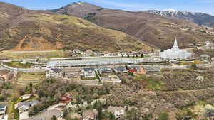 View of mountain backdrop with nearby suburban area