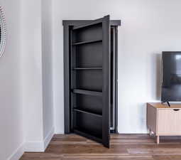 Hidden murphy door to storage room