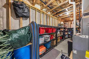 Storage area featuring heating unit