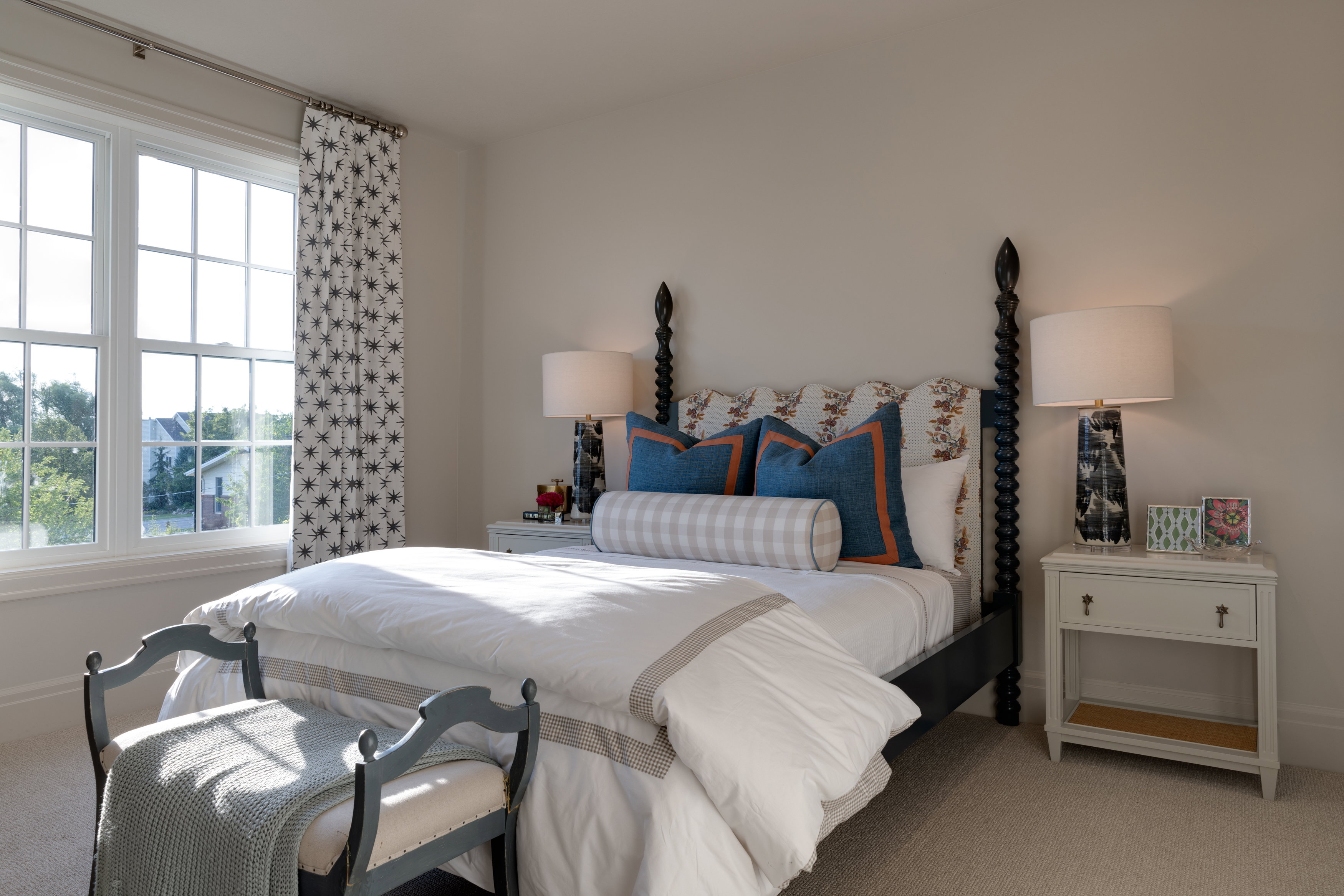 Carpeted bedroom with baseboards