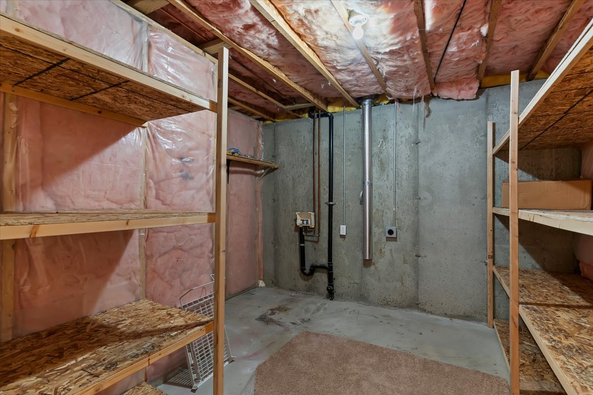 View of unfinished basement