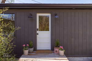 View of exterior entry