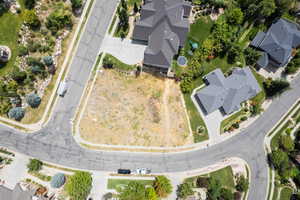 Aerial perspective of suburban area