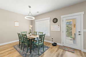Dining room featuring light wood-style floors