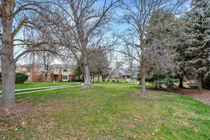 View of grassy yard with a residential view