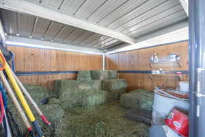 View of horse barn