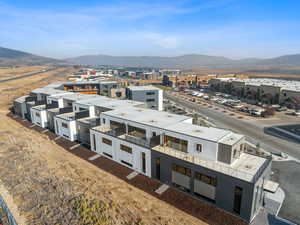 Drone / aerial view of a mountain backdrop