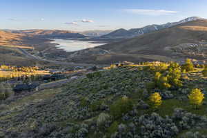 Mountain view with a large body of water