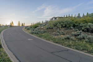 View of asphalt street with curbs