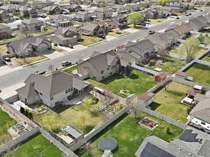 Aerial perspective of suburban area