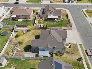 Aerial perspective of suburban area