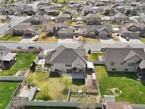 Aerial perspective of suburban area