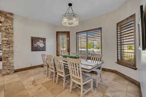 Spacious dining area