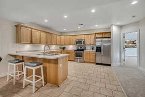 Extremely large kitchen with abundant cabinetry