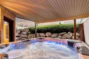 Hot tub outside of exercise room