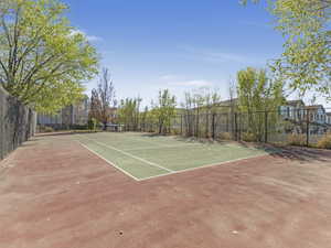 View of tennis court