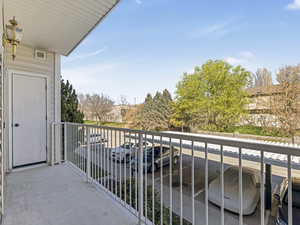 Balcony featuring a residential view