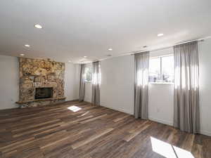 family room (2) beautiful rock fireplace