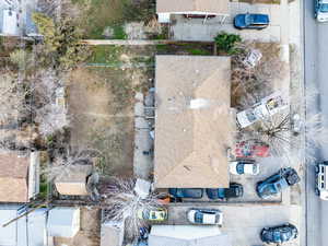 Aerial perspective of suburban area