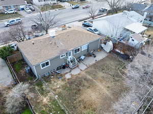 Aerial perspective of suburban area