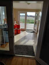 Entryway featuring french doors