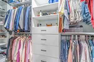 View of walk in closet