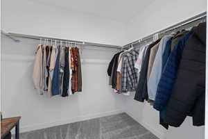 Primary bedroom walk-in closet space