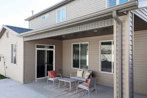 View of patio featuring an outdoor living space