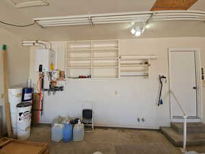 Garage with tankless water heater