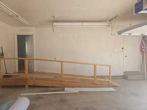 Garage with wheelchair accessible ramp