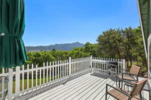 Deck with a mountain view