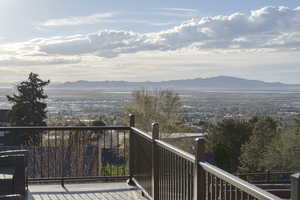Balcony with a mountain view