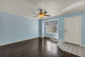 Entryway and living room with LVP flooring