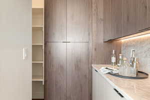 Bar area with modern cabinets