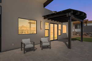 View of patio featuring a pergola