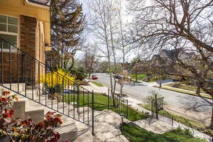 View of patio with stairway