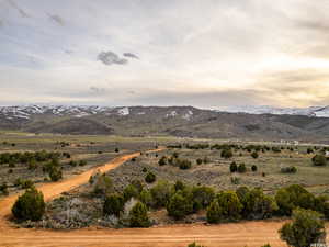 View of mountain background with rural landscape