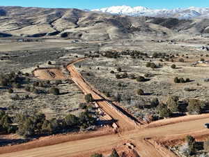 View of mountain background with rural landscape and a desert landscape