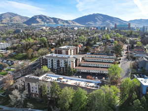 View of urban area with a mountainous background