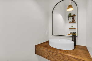 Bathroom featuring vanity