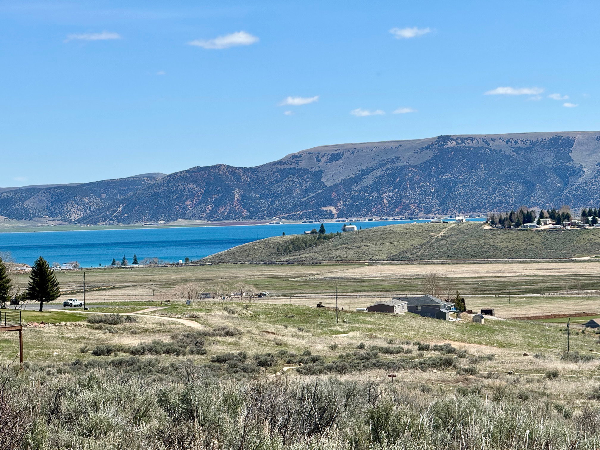 Mountain view featuring a large body of water