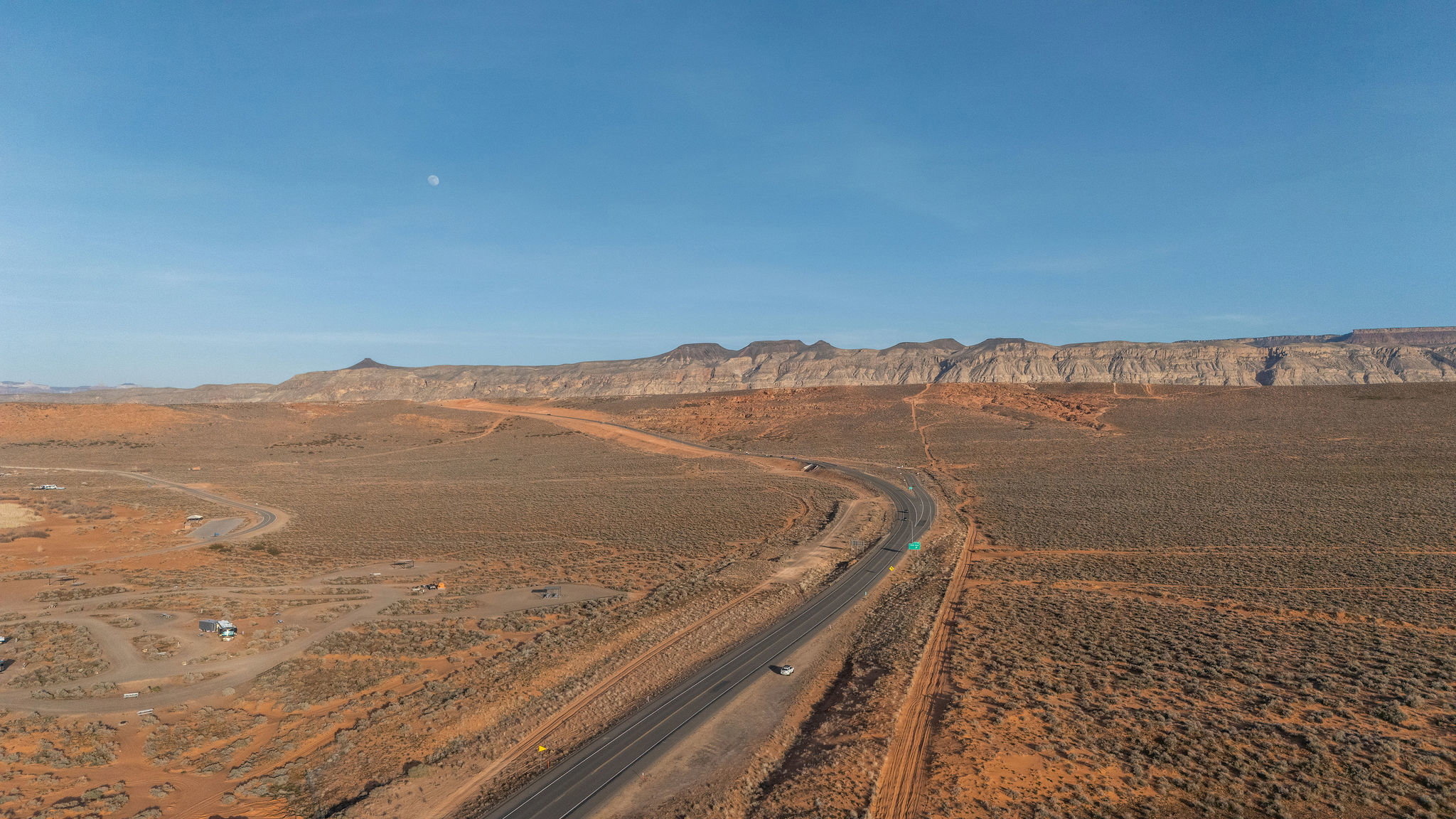 View of mountain background with rural landscape