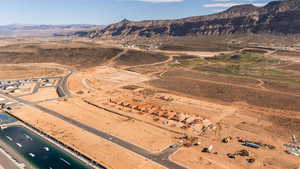 View of mountain background with a desert landscape and rural landscape