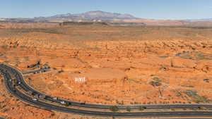 Mountain view featuring a desert landscape